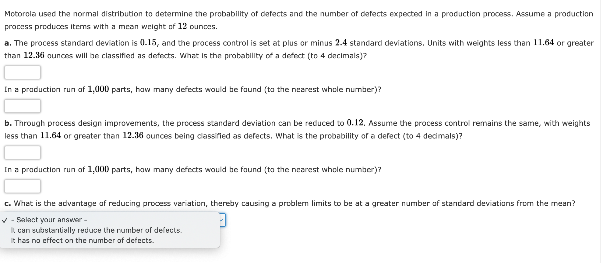 Solved Motorola used the normal distribution to determine | Chegg.com