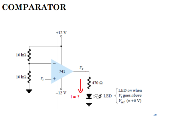 Solved COMPARATOR +12 V 10kn 741 V 10 kn { 1,-+ 1 l {4709 I | Chegg.com