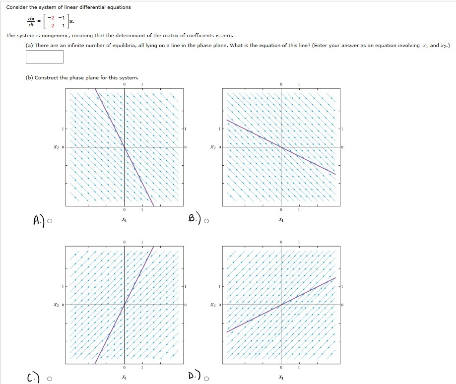 Solved Consider the system of linear differential equations | Chegg.com