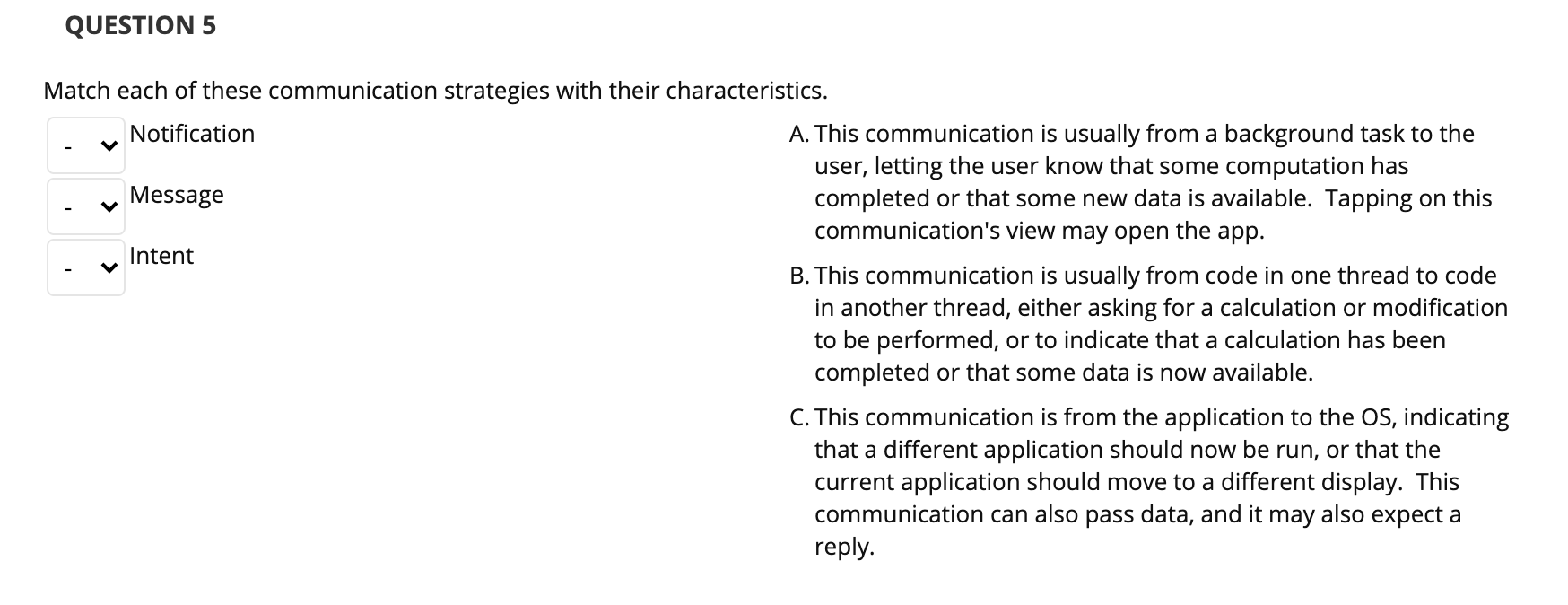 Solved Match each of these tasks with the classes that | Chegg.com