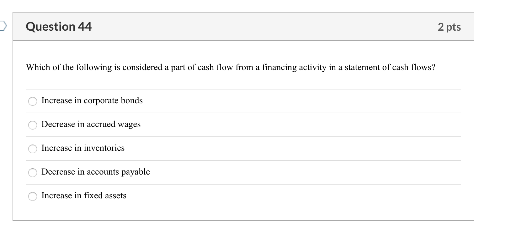 Solved Question 44 2 pts Which of the following is | Chegg.com