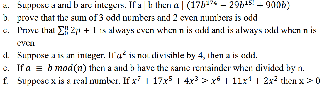 Solved A. Suppose A And B Are Integers. If A | B Then A | Chegg.com