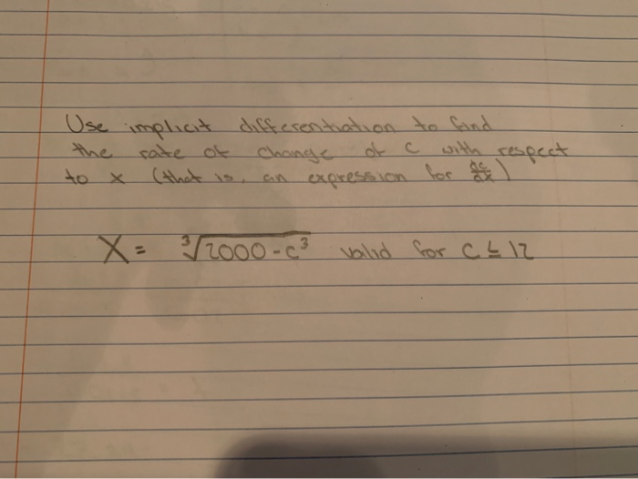 Solved Use Implicit Differention To Find The Rate Of Change Chegg solved-use-implicit-differention-to-find-the-rate-of-change-chegg