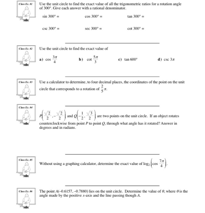 Solved Clx. Use the unit circle to find the exact value of | Chegg.com