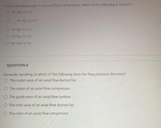 Solved For a repeating stage in an axial flow compressor, | Chegg.com