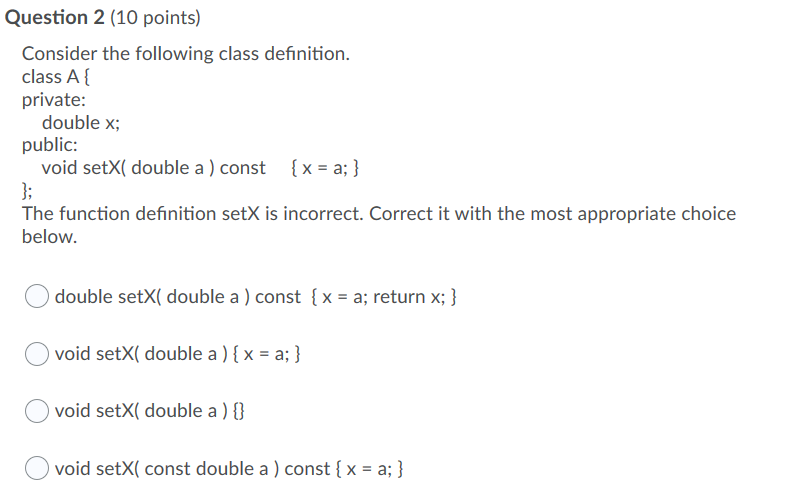 Solved Question 1 (10 points) Which of the following is NOT | Chegg.com
