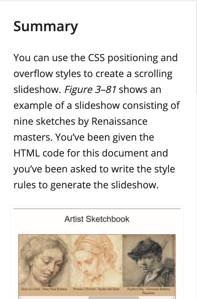 Solved Summary You can use the CSS positioning and overflow | Chegg.com