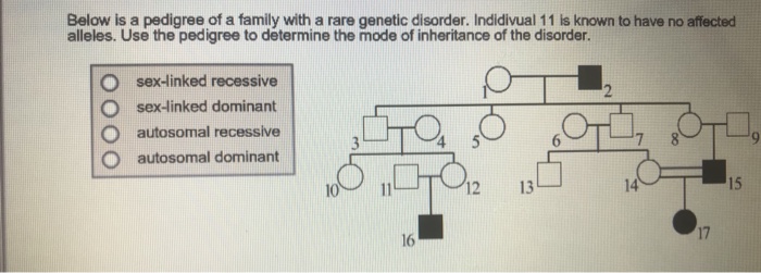 Solved: Below Is A Pedigree Of A Family With A Rare Geneti... | Chegg.com