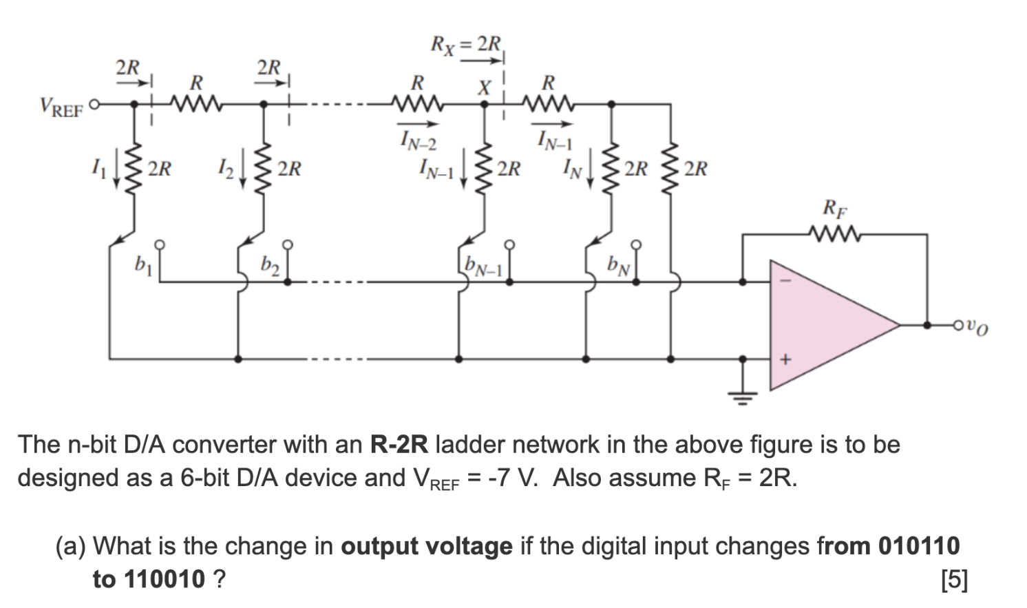 Solved The nbit D/A converter with an R2R ladder network