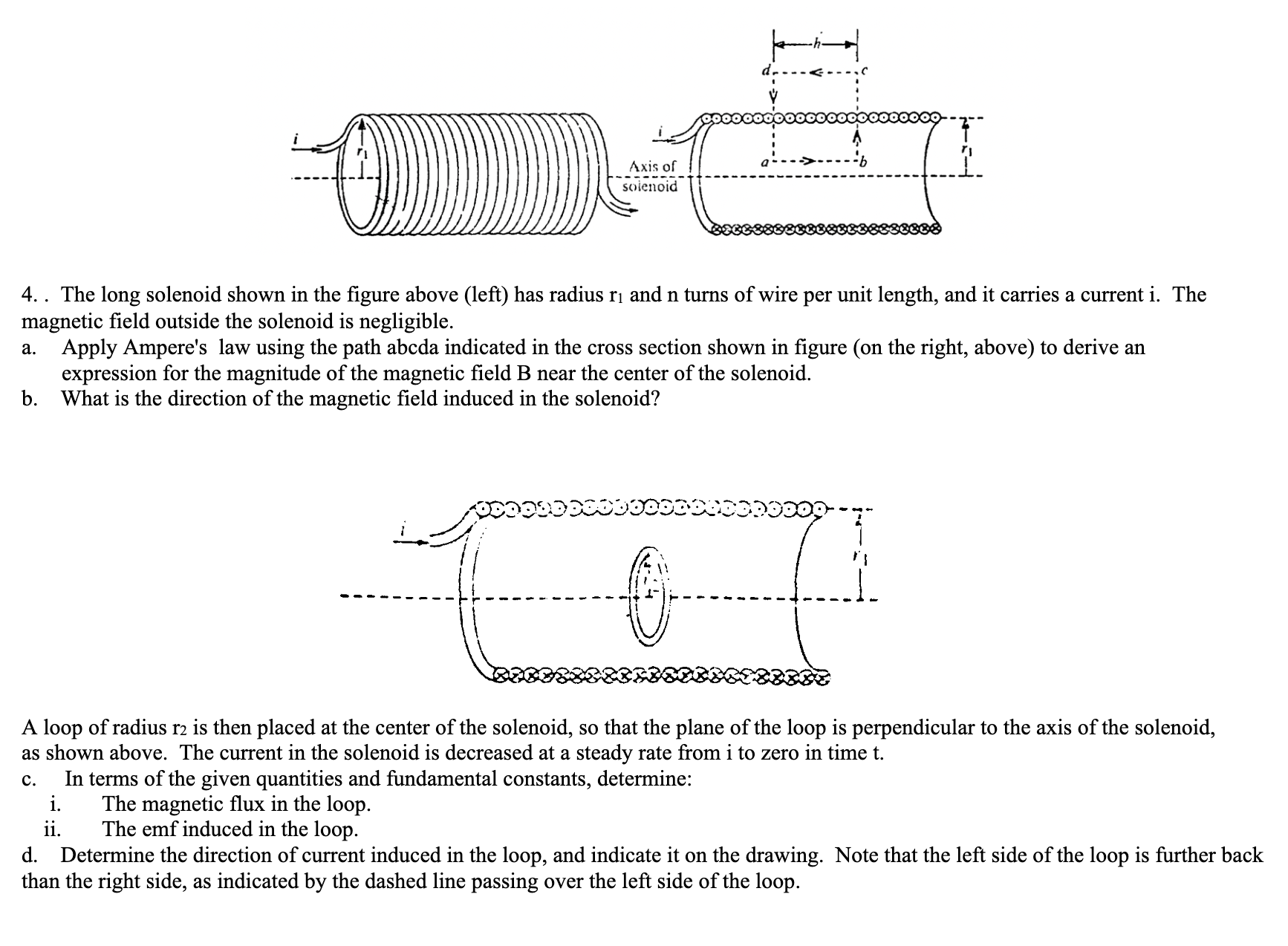 Solved 4. . The Long Solenoid Shown In The Figure Above | Chegg.com