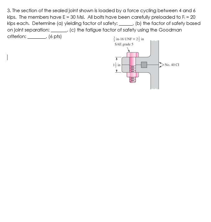Solved 3. The section of the sealed joint shown is loaded by | Chegg.com