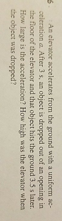 Solved An elevator accelerates from the ground with a | Chegg.com