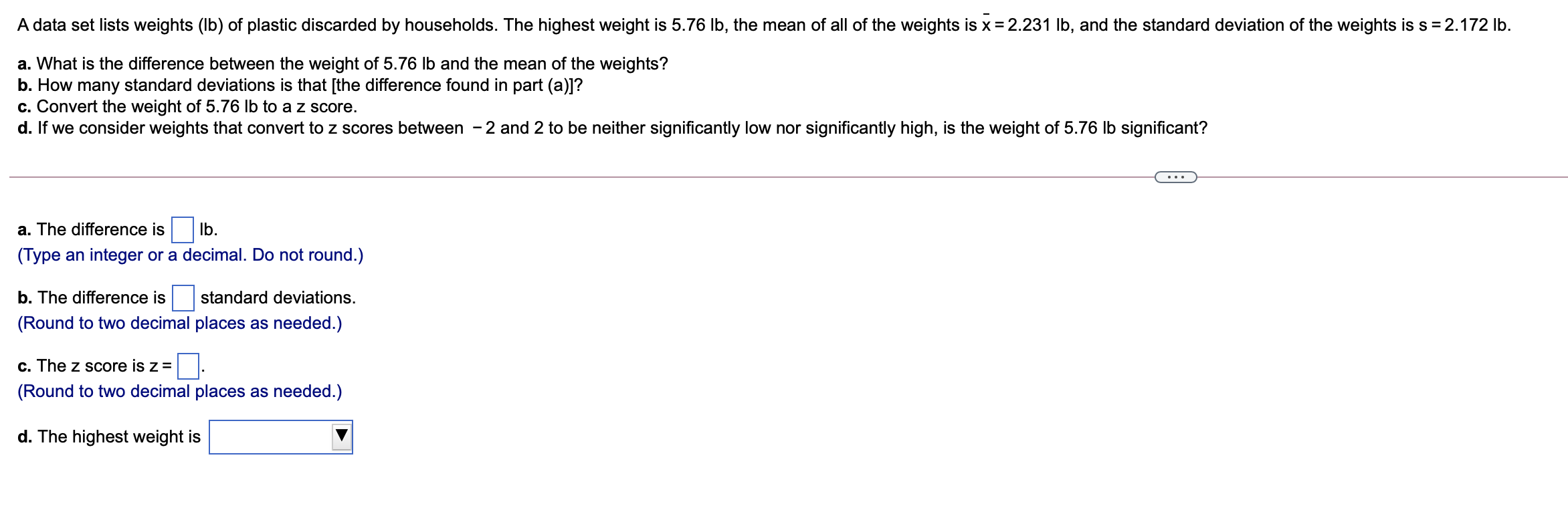 Solved A data set lists weights (lb) of plastic discarded by | Chegg.com