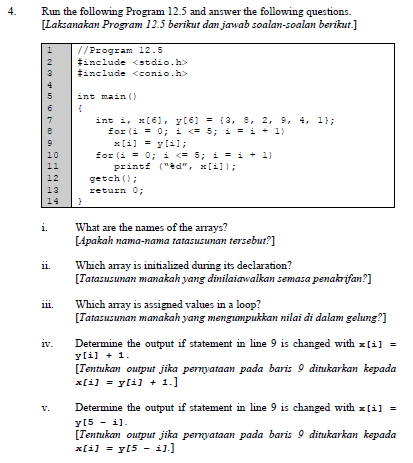 Solved 4. Run the following Program 12.5 and answer the | Chegg.com