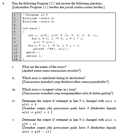 Solved 4. Run The Following Program 12.5 And Answer The | Chegg.com