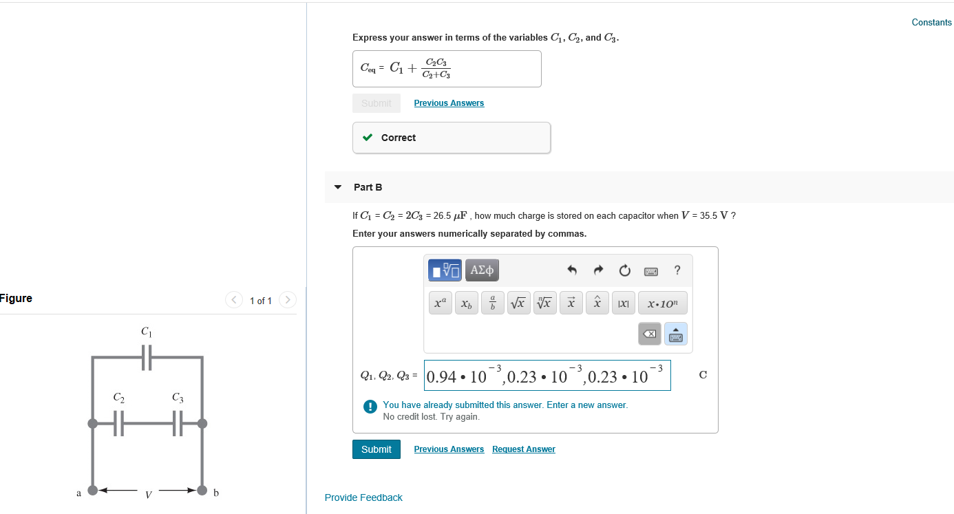 Solved Constants Express your answer in terms of the | Chegg.com