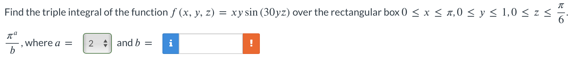Solved Find the triple integral of the function | Chegg.com