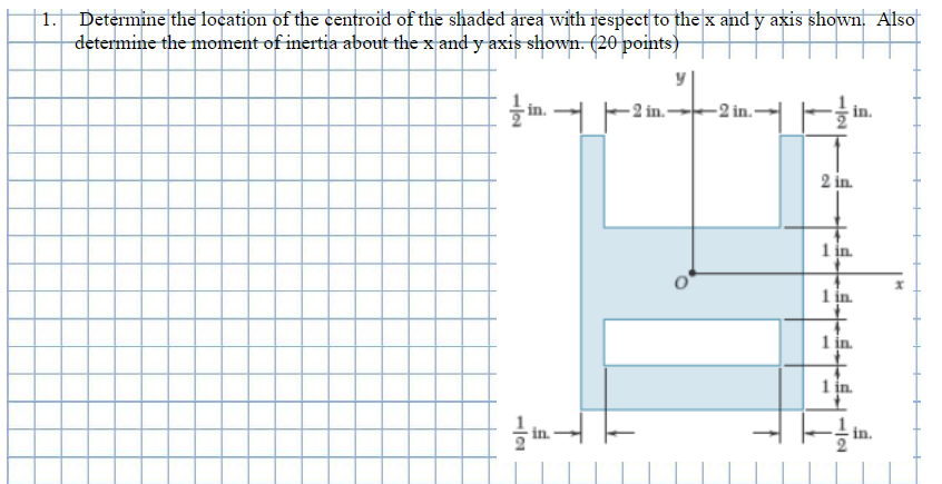 Solved 1. Determine the location of the centroid of the | Chegg.com