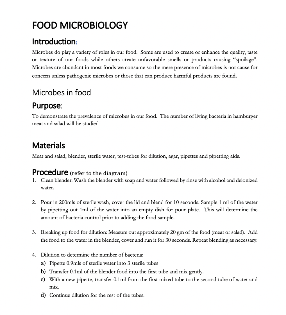 food microbiology essay questions