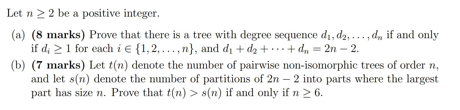 Solved Let n ≥ 2 be a positive integer. (a) Prove that there | Chegg.com