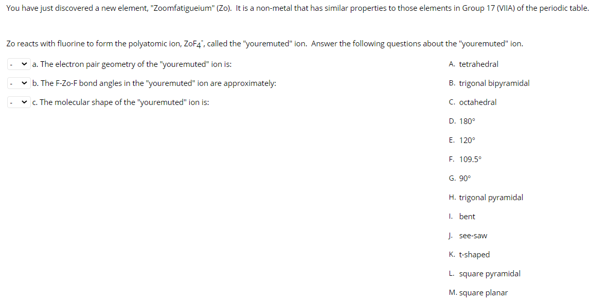 Solved You have just discovered a new element, | Chegg.com
