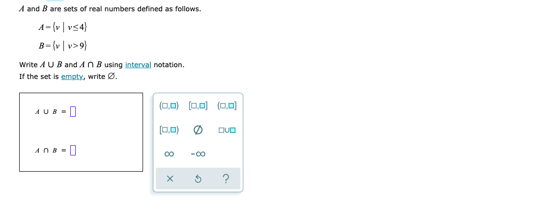 Solved A And B Are Sets Of Real Numbers Defined As Follow Chegg Com