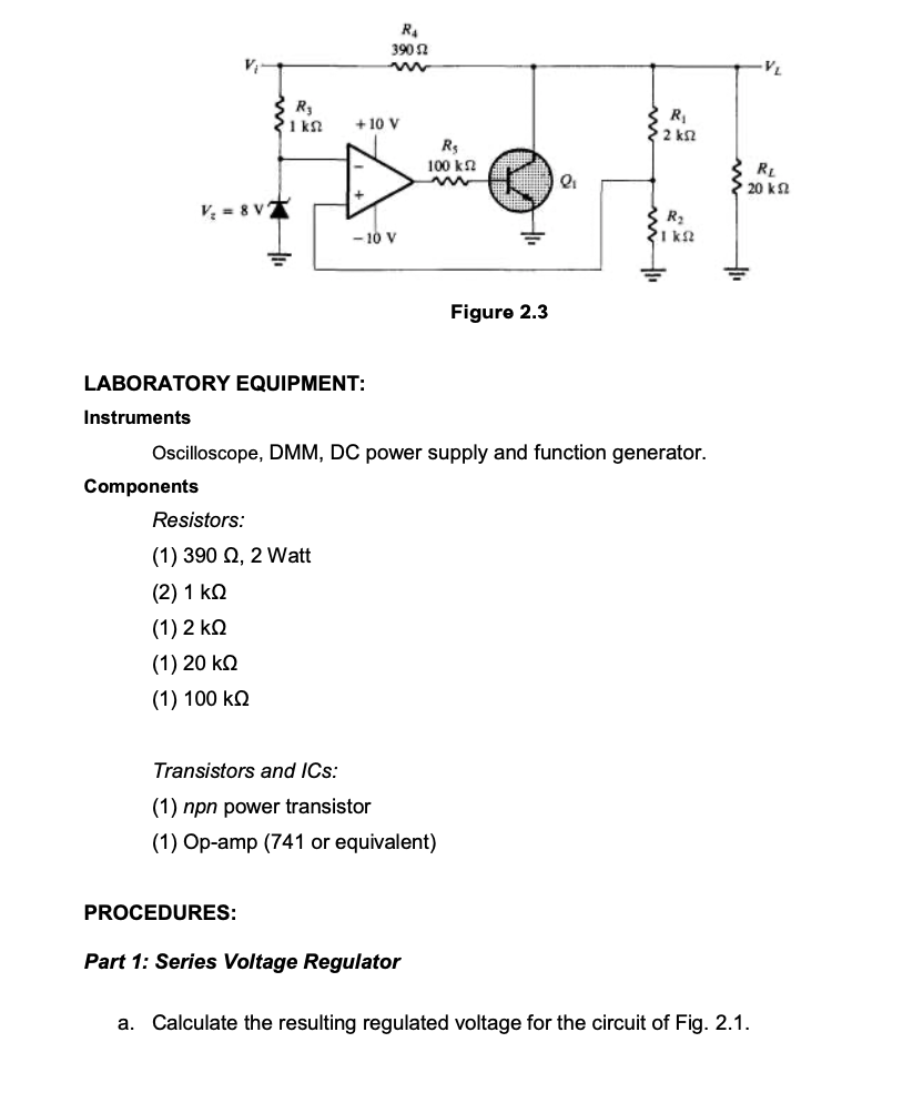 Solved VOLTAGE REGULATION- POWER SUPPLIES OBJECTIVE: 1. To | Chegg.com