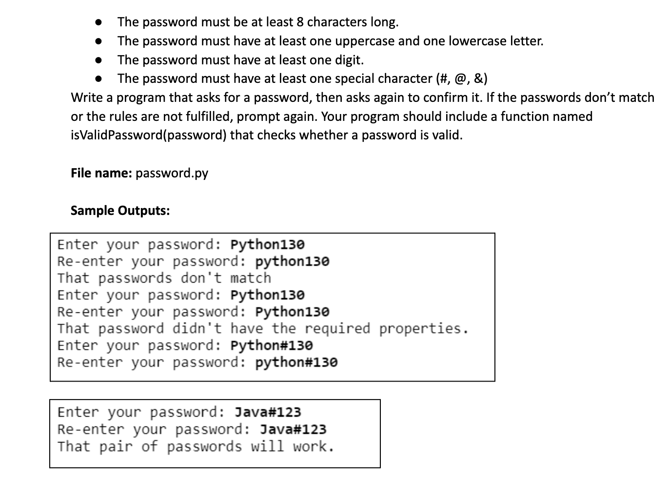 Solved c. Having a secure password is a very important | Chegg.com