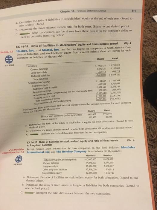 Solved Chapter 14 Fnancal Statement A EX 14-7 Current | Chegg.com