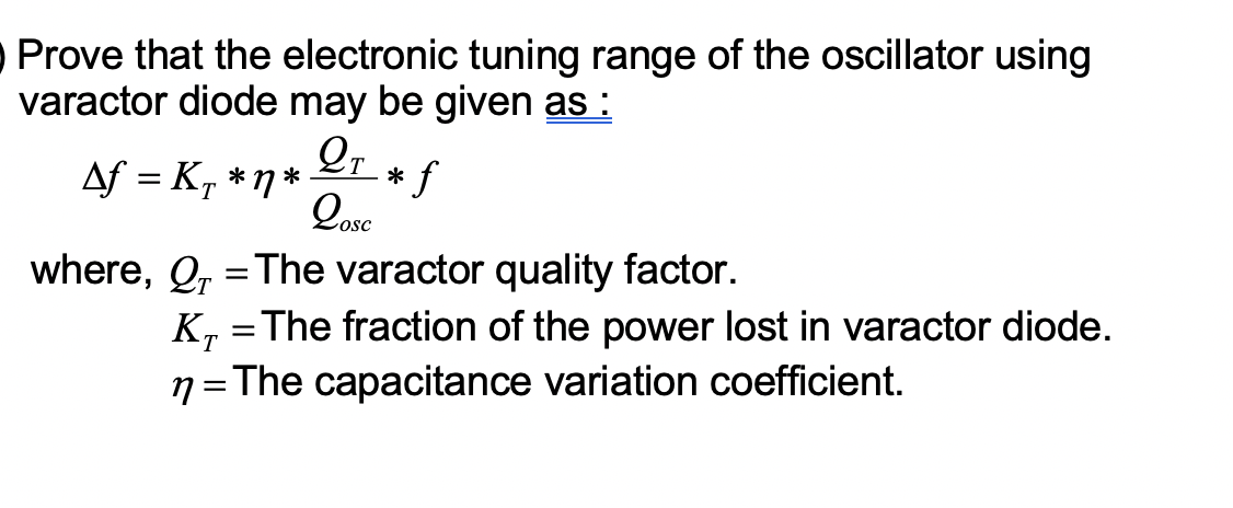 Prove that the electronic tuning range of the | Chegg.com