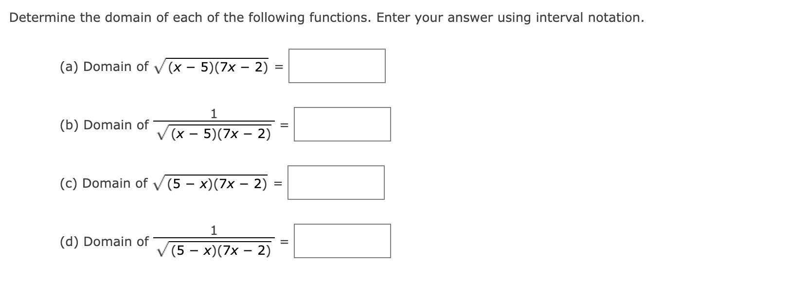 Solved Determine The Domain Of Each Of The Following Chegg solved-determine-the-domain-of-each-of-the-following-chegg