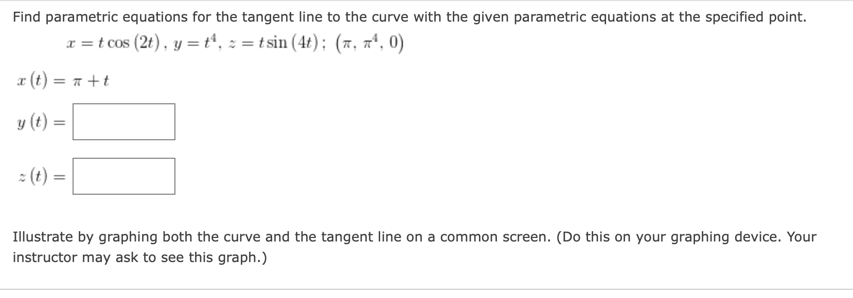 Solved Find Parametric Equations For The Tangent Line To The 9380