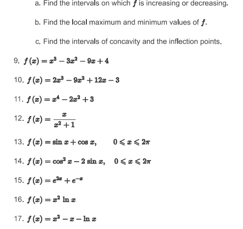 Solved a. Find the intervals on which f is increasing or | Chegg.com