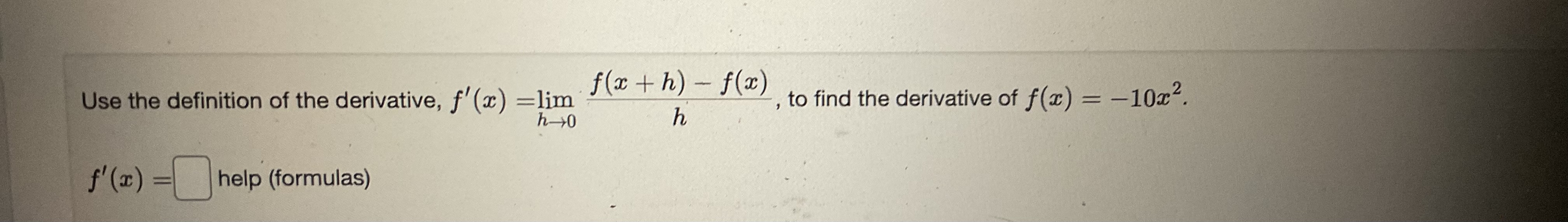 Solved Use The Definition Of The Derivative, | Chegg.com