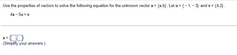 Solved Use the properties of vectors to solve the following | Chegg.com