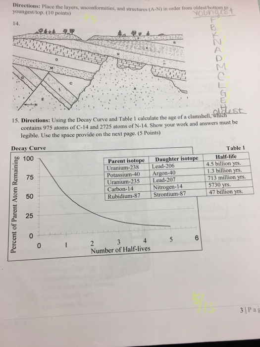 Solved Name: …-GEOL 1305-Physical Geology-Exam 11-Fall 2017 | Chegg.com