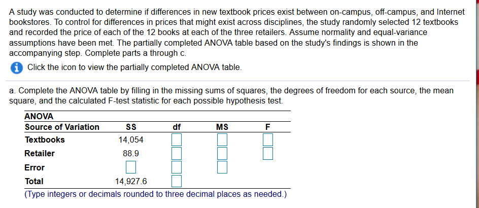 Solved A study was conducted to determine if differences in | Chegg.com