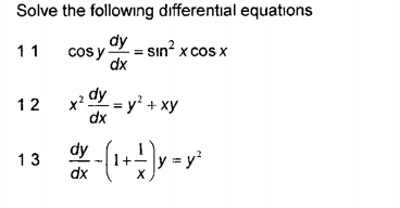 Solved Solve the following differential equations dy 11 cos | Chegg.com