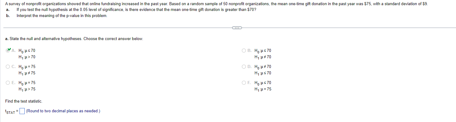 null hypothesis .05 level