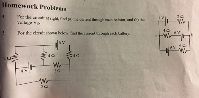 Solved Homework Problems 4. For the circuit at right, find | Chegg.com