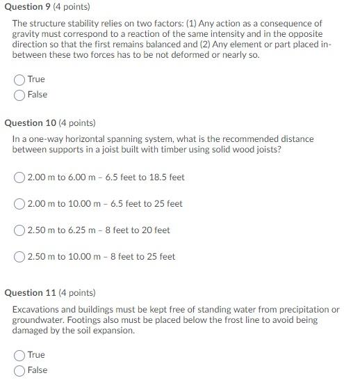 Solved Question 9 (4 points) The structure stability relies | Chegg.com