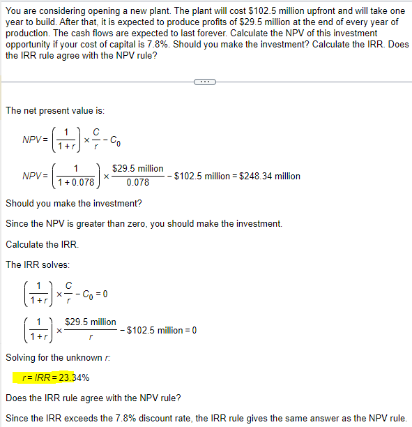 Solved Please explain how to enter IRR on the calculator as | Chegg.com