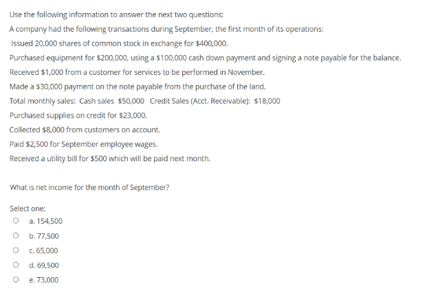 Solved Use the following information to answer the next two | Chegg.com