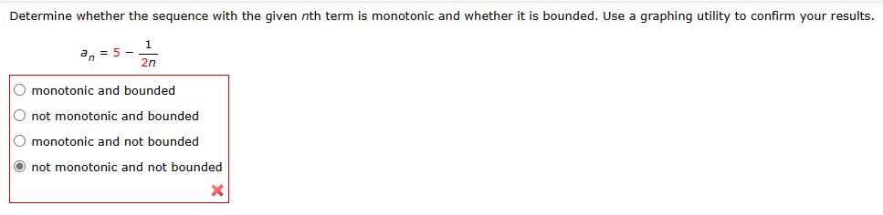 Solved Determine whether the sequence with the given nth | Chegg.com