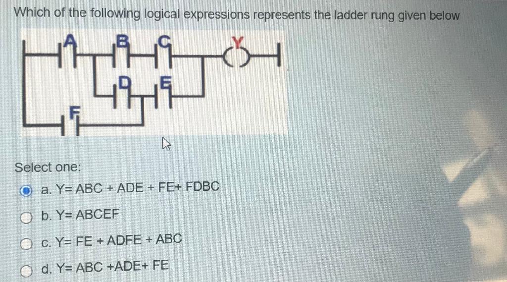 Solved Which of the following logical expressions represents | Chegg.com