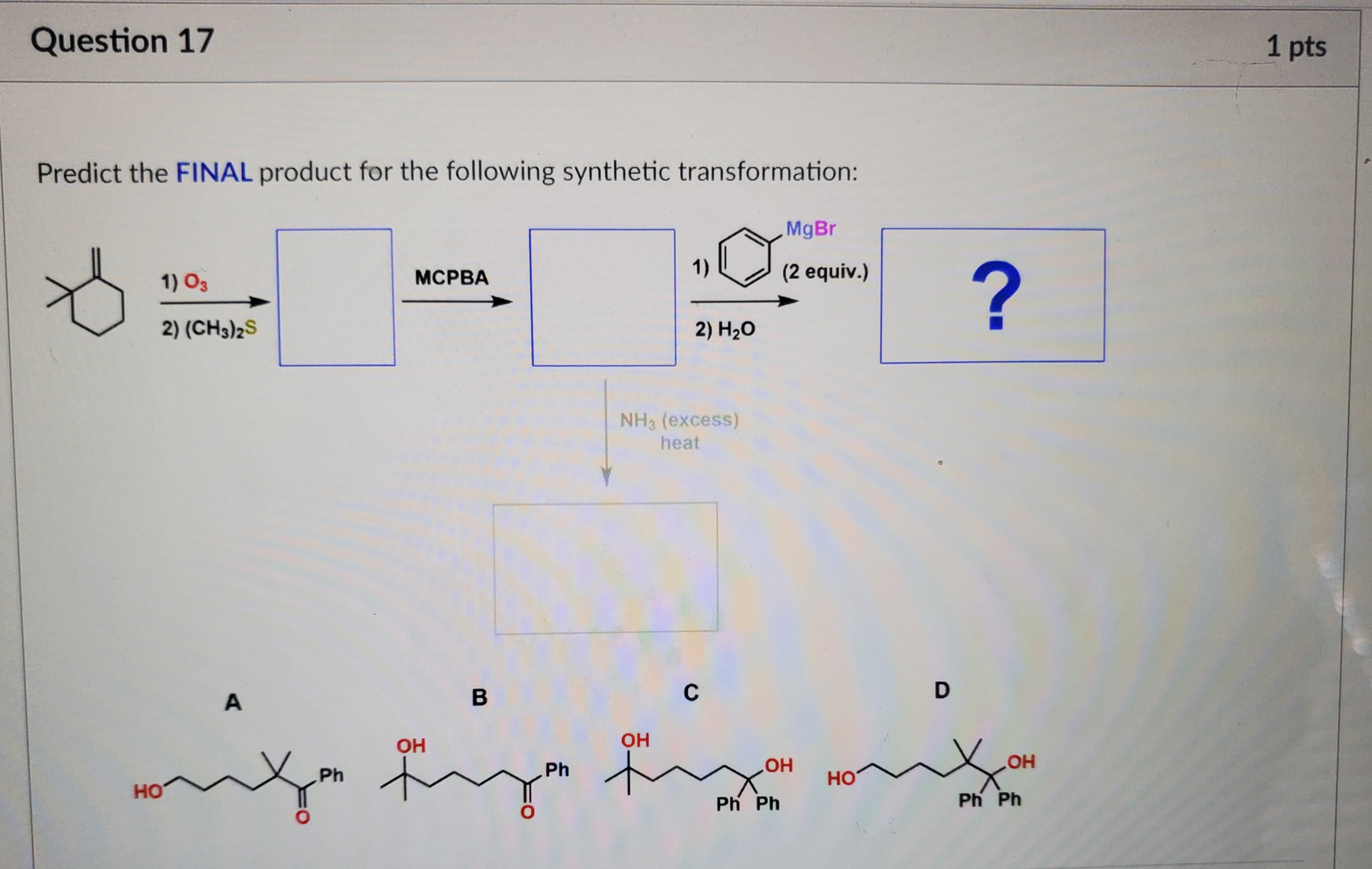 Solved Predict The FINAL Product For The Following Synthetic | Chegg.com