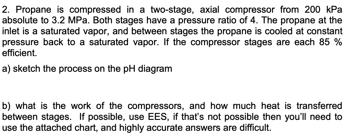 Solved 2. Propane is compressed in a two-stage, axial | Chegg.com