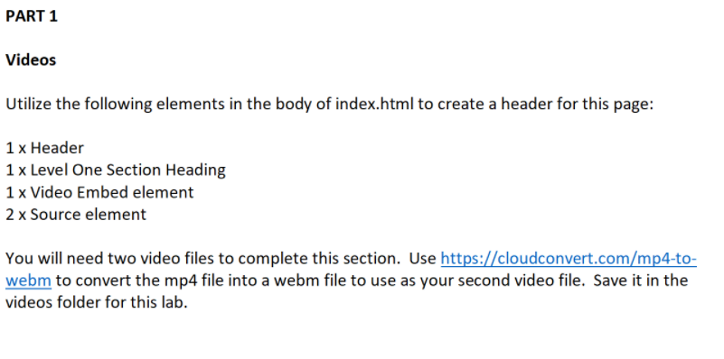 CIS-1151 Lab 6 Embedded Media Outcome • Utilizing | Chegg.com