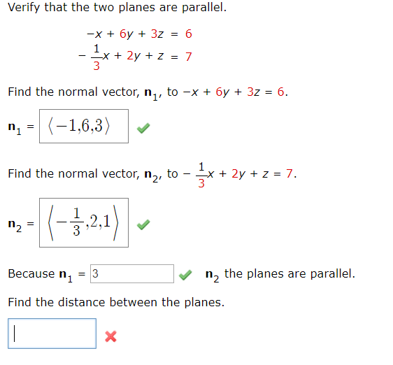 Solved Verify That The Two Planes Are Parallel 6y 3z 6 X Chegg