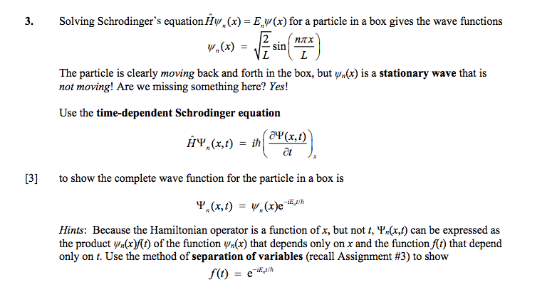 Solved 3 Solving Schrodinger S Equation Hy X E V X Chegg Com